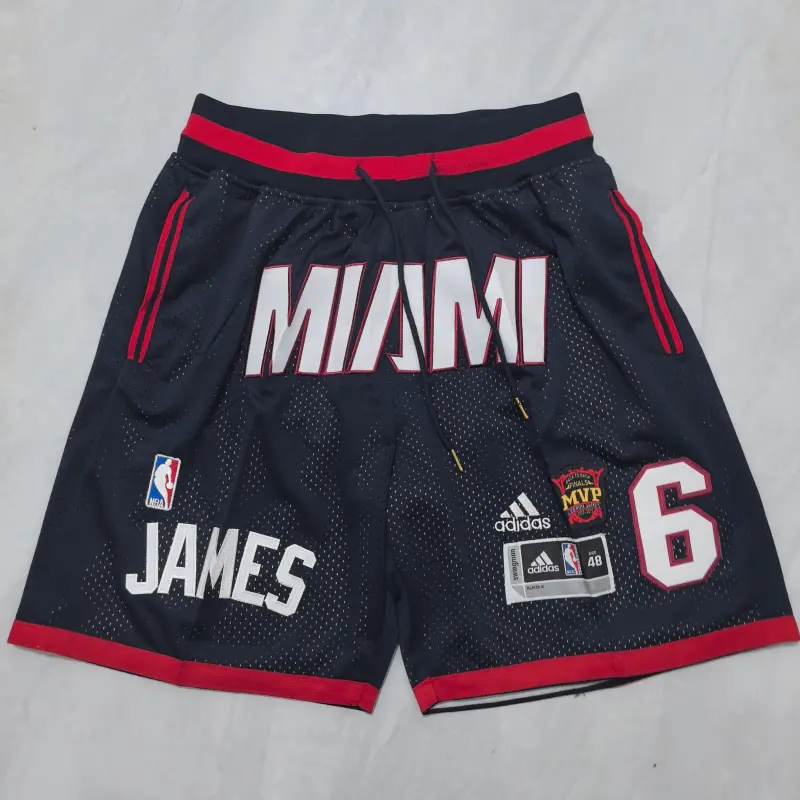 Pantalon Corto de Bolsillo LeBron James #6 Miami Heat 2007/2008 Negro
