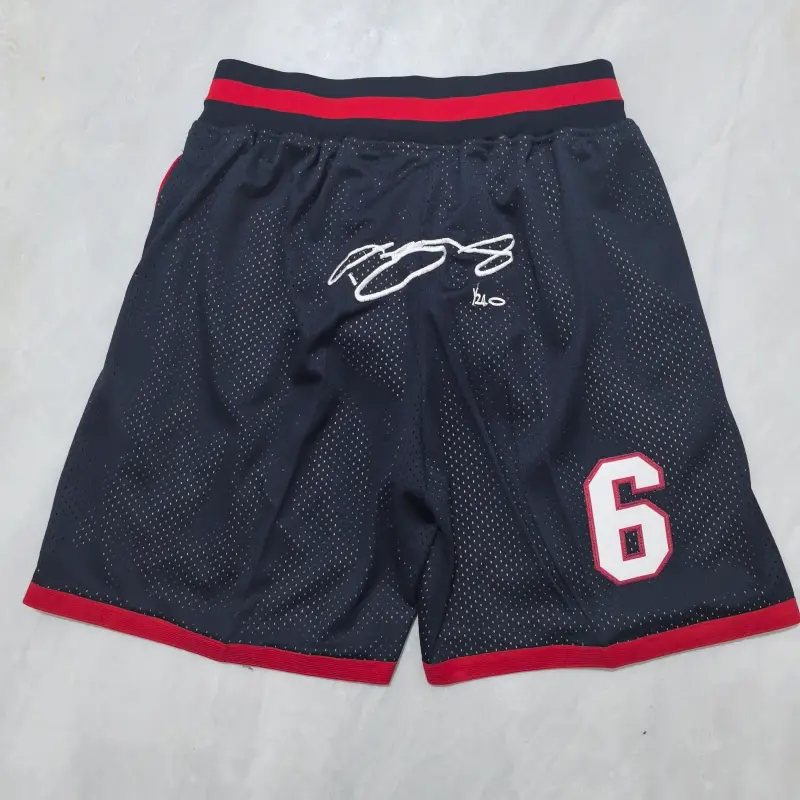Pantalon Corto de Bolsillo LeBron James #6 Miami Heat 2007/2008 Negro