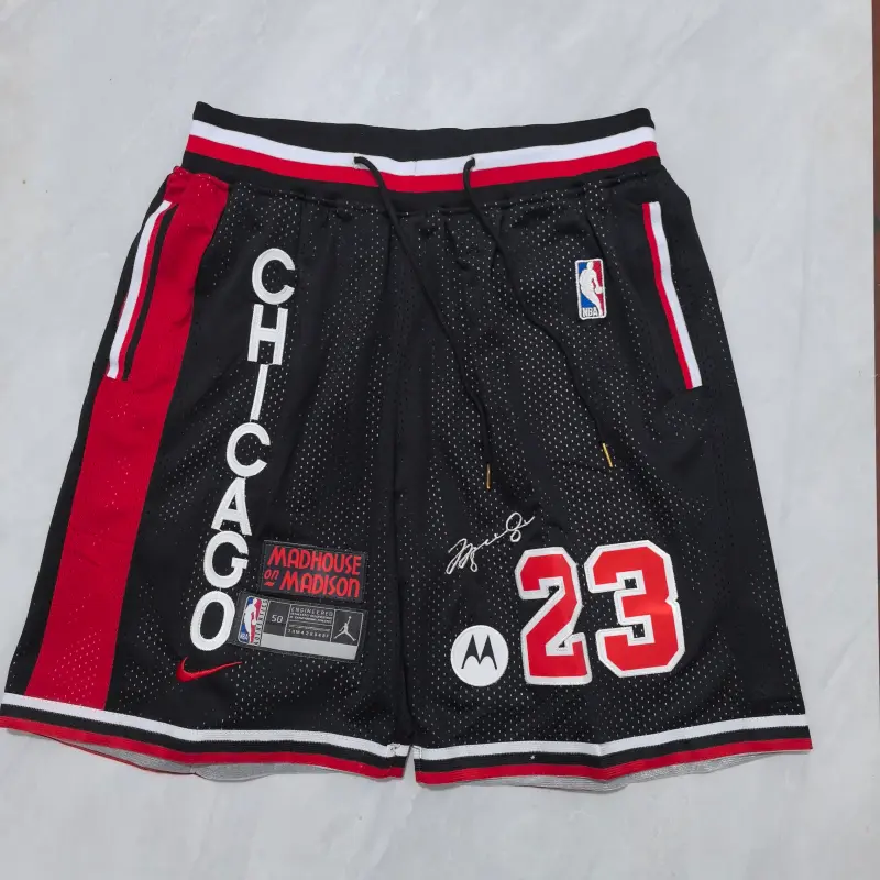 Pantalon Corto De Bolsillo Michael Jordan #23 Chicago Bulls Classic Edition Negro