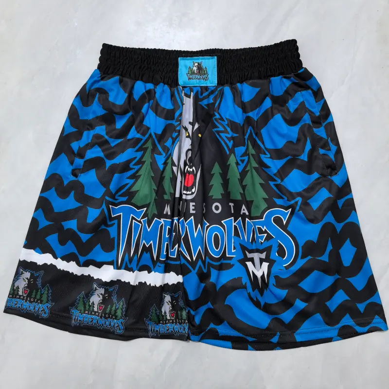 Pantalon Corto De Bolsillo Minnesota Timberwolves 2025 Azul/Negro