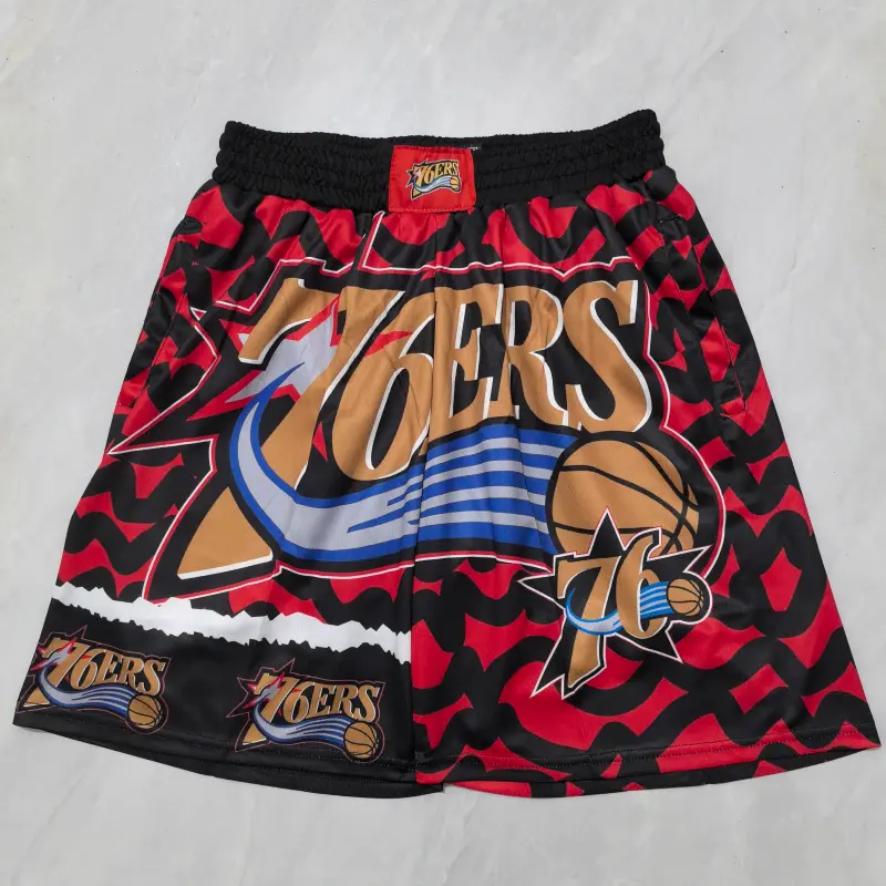 Pantalon Corto De Bolsillo Philadelphia 76ers 2025 Rojo/Negro