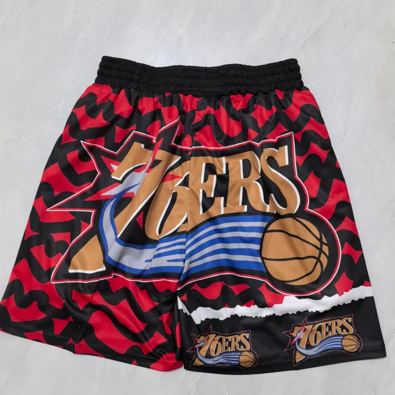 Pantalon Corto De Bolsillo Philadelphia 76ers 2025 Rojo/Negro