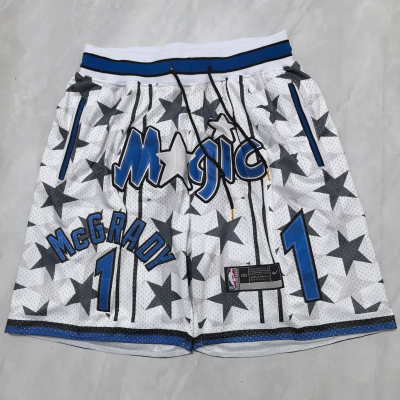 Pantalon Corto de Bolsillo Tracy McGrady #1 Orlando Magic Blanco Classic Edition