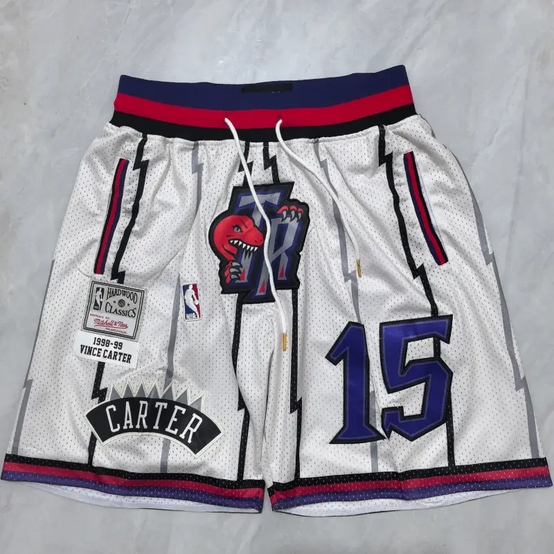Pantalon Corto De Bolsillo Vince Carter #15 Toronto Raptors 1998/1999 Blanco