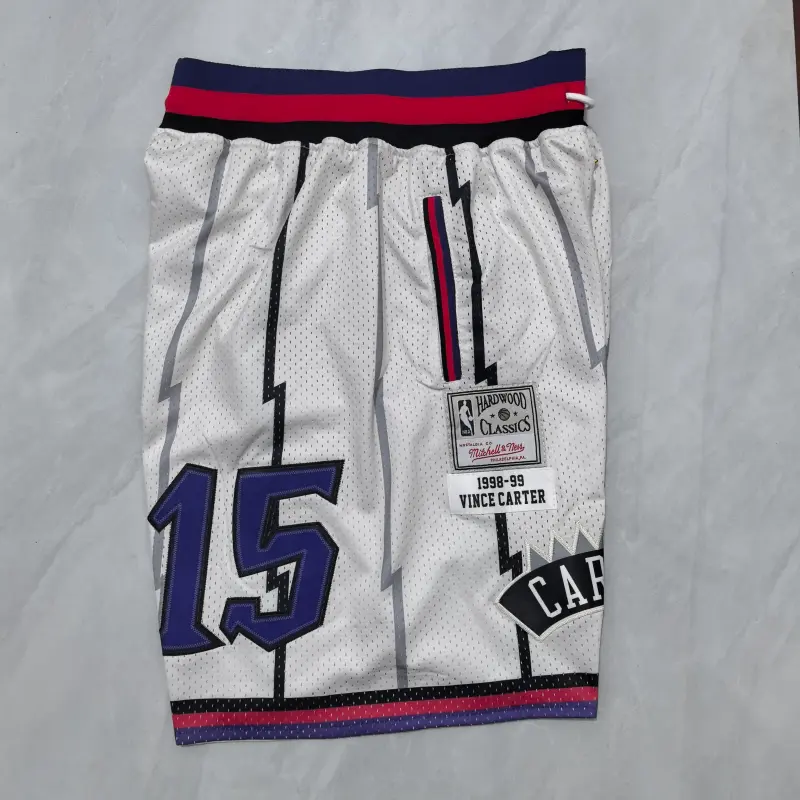 Pantalon Corto De Bolsillo Vince Carter #15 Toronto Raptors 1998/1999 Blanco