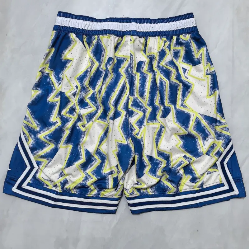 Pantalon Corto Jordan 2025 Azul/Amarillo Edición Relámpago