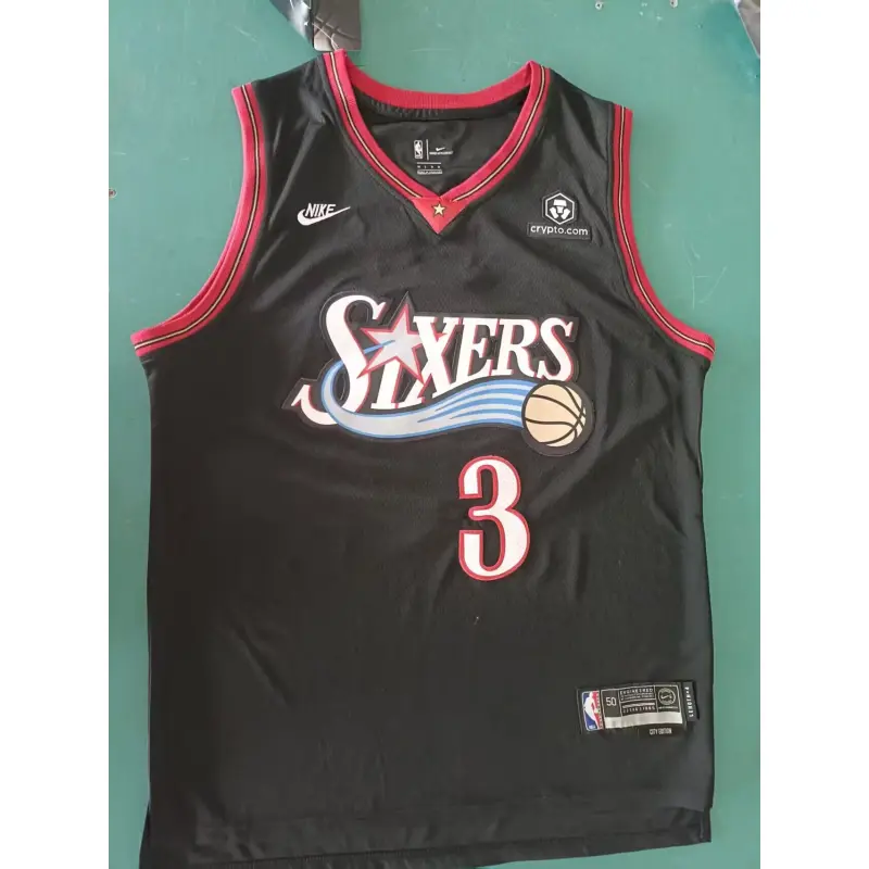 Camiseta Allen Iverson #3 Philadelphia 76ers Negro City Edition
