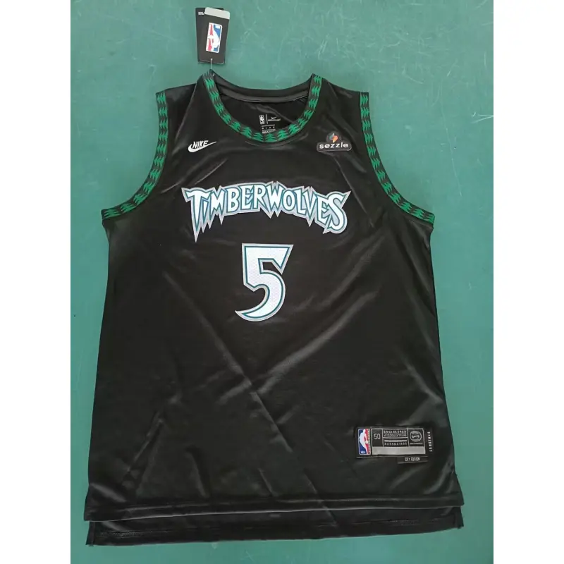 Camiseta Anthony Edwards #5 Minnesota Timberwolves Negro City Edition