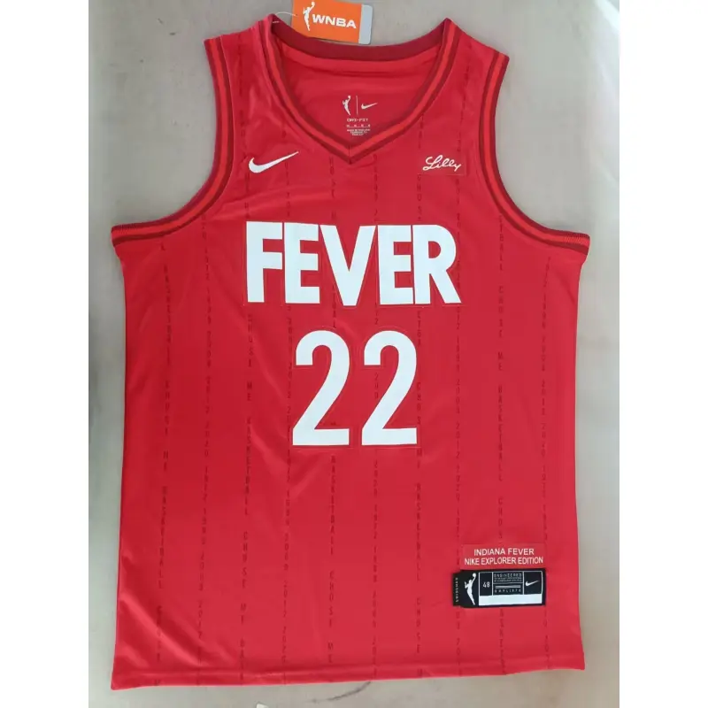 Camiseta Caitlin Clark #22 Indiana Fever 2026 Negro/Rojo