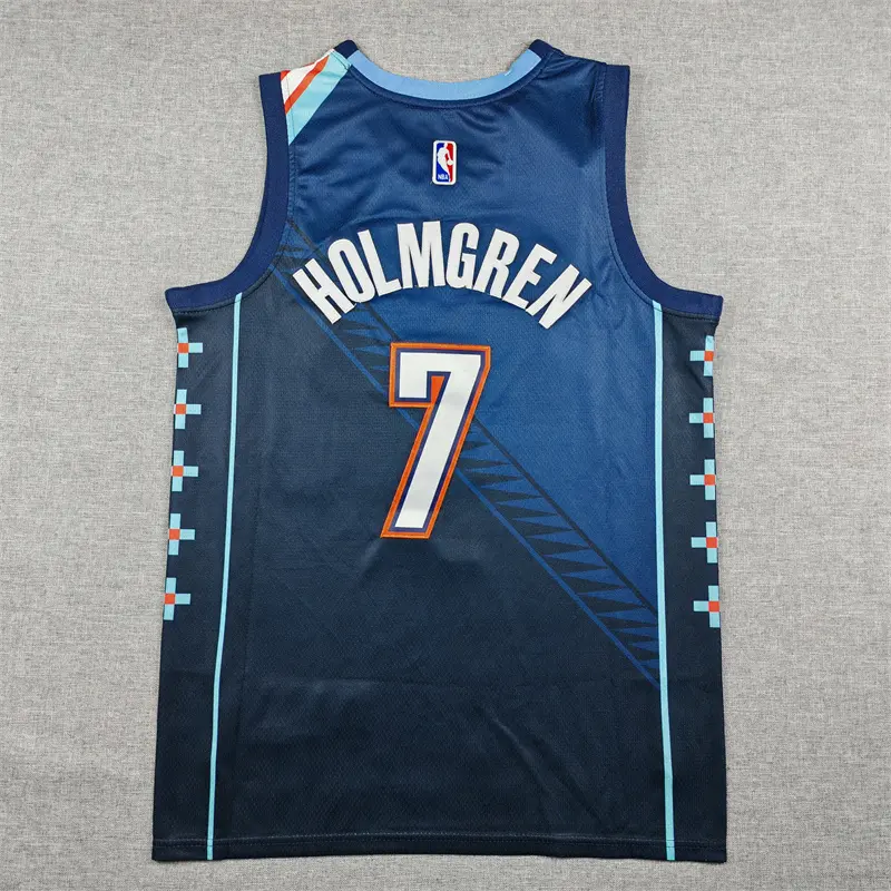 Camiseta Chet Holmgren #7 Oklahoma City Thunder 2026 Azul City Edition