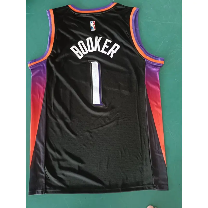 Camiseta Devin Booker #1 Phoenix Suns Negro City Edition