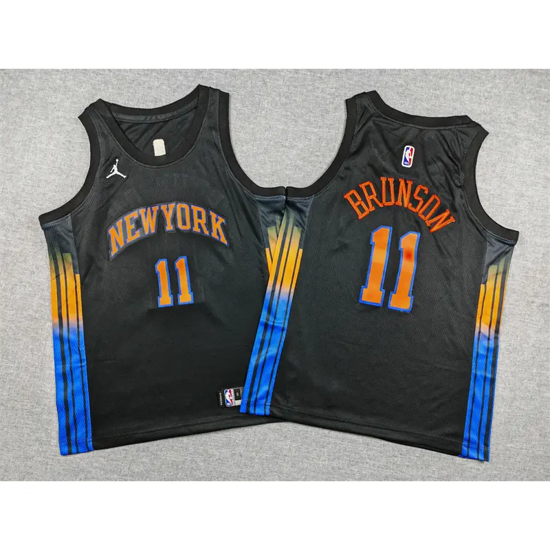 Camiseta Jalen Brunson #11 New York Knicks 2026 Negro Statement Edition Niño