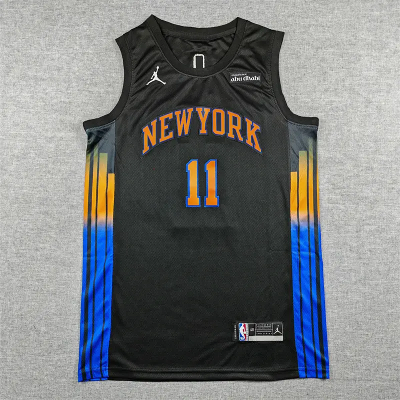 Camiseta Jalen Brunson #11 New York Knicks Negro Statement Edition
