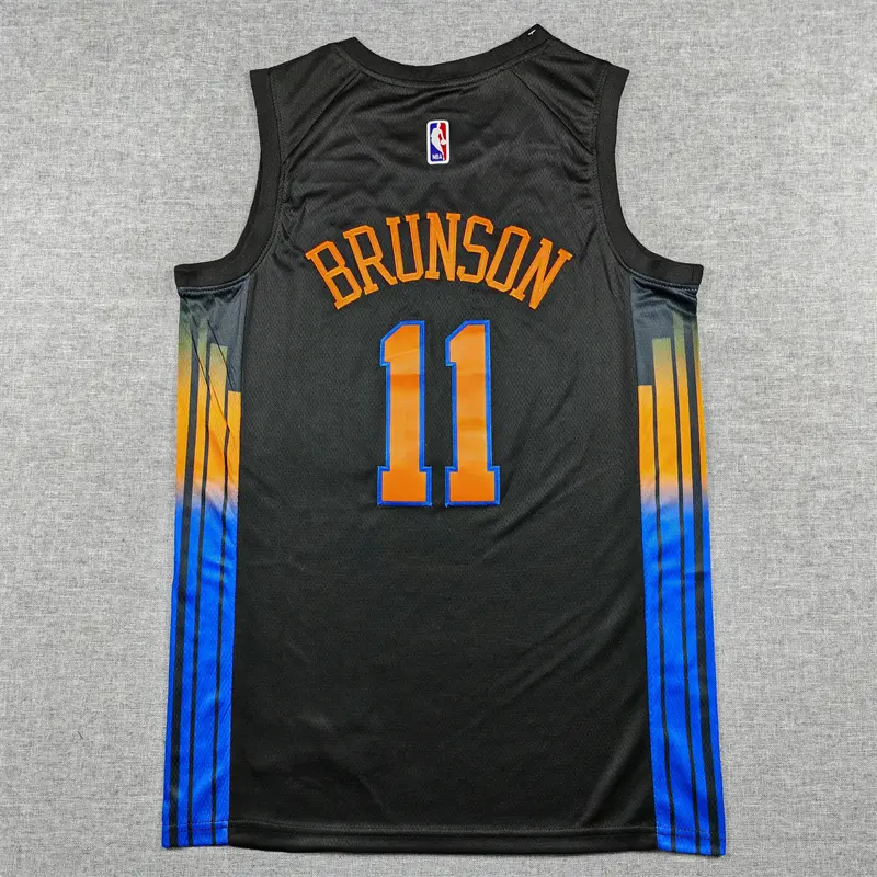 Camiseta Jalen Brunson #11 New York Knicks Negro Statement Edition