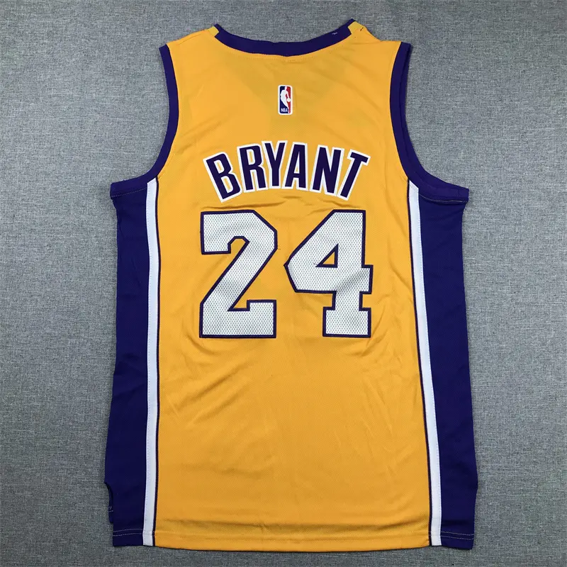 Camiseta Kobe Bryant #24 Los Angeles Lakers Amarillo Retro