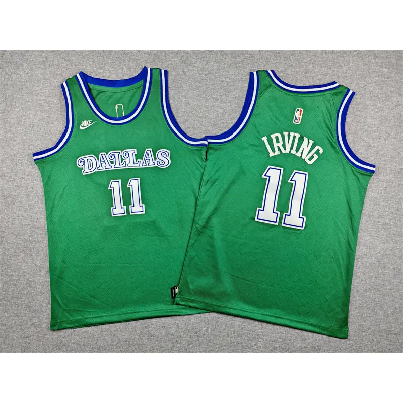 Camiseta Kyrie Irving #11 Dallas Mavericks Verde Classic Edition Niño