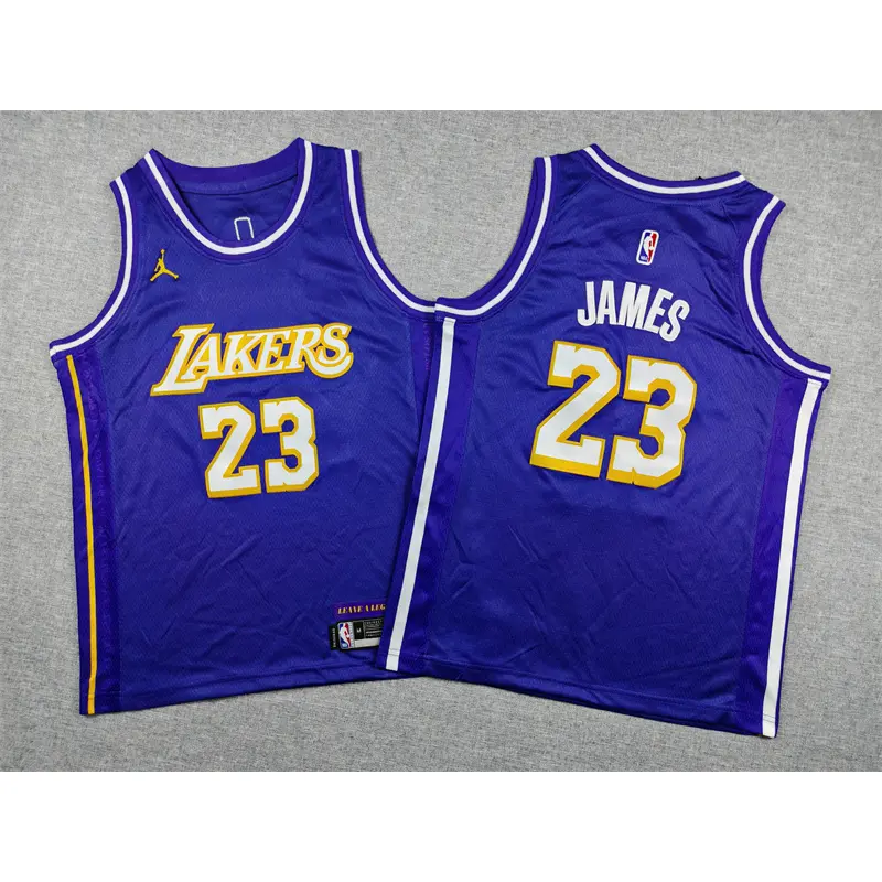 Camiseta LeBron James #23 Los Angeles Lakers 2026 Morado Statement Edition Niño