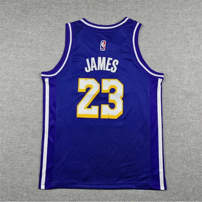 Camiseta LeBron James #23 Los Angeles Lakers 2026 Morado Statement Edition Niño
