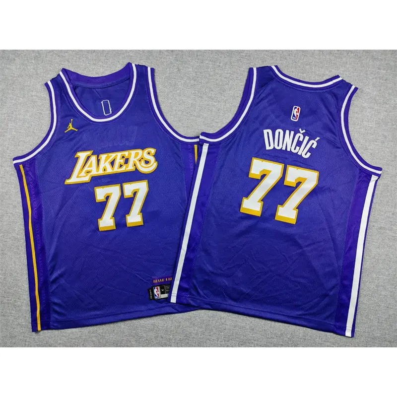 Camiseta Luka Dončić #77 Los Angeles Lakers 2026 Morado Statement Edition Niño
