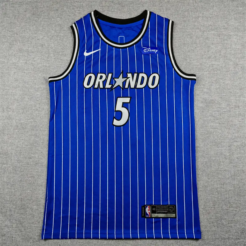 Camiseta Paolo Banchero #5 Orlando Magic Azul con rayas