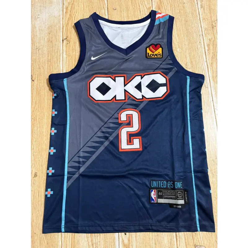Camiseta Shai Gilgeous-Alexander #2 Oklahoma City Thunder 2026 Azul Oscuro City Edition
