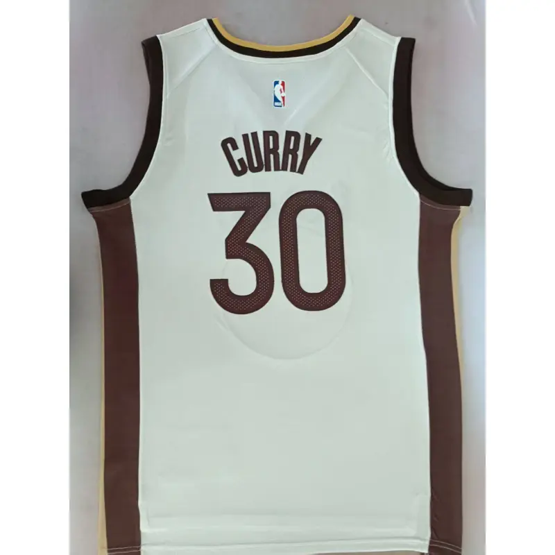 Camiseta Stephen Curry #30 Golden State Warriors Blanco/marrón City Edition