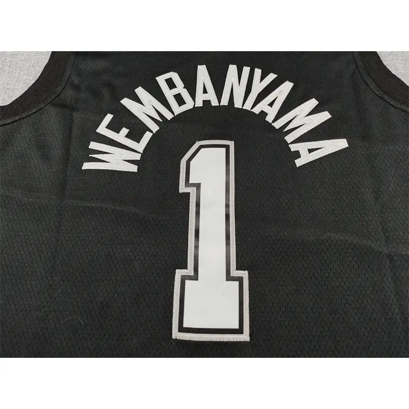 Camiseta Victor Wembanyama #1 San Antonio Spurs 2026 Negro City Edition