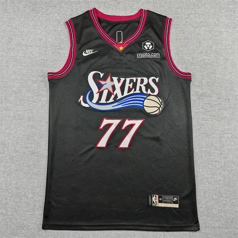 Camiseta VJ-Edgecombe #77 Philadelphia 76ers Negro Classic Edition