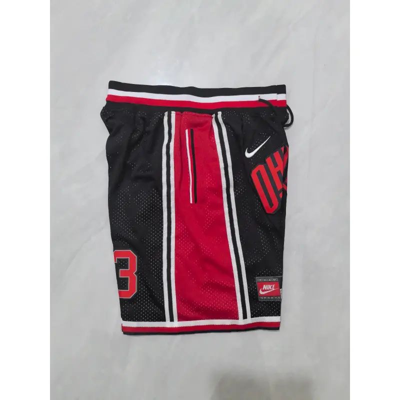 Pantalón Corto Lebron James #23 Ohio State Buckeyes Negro/Rojo Retro