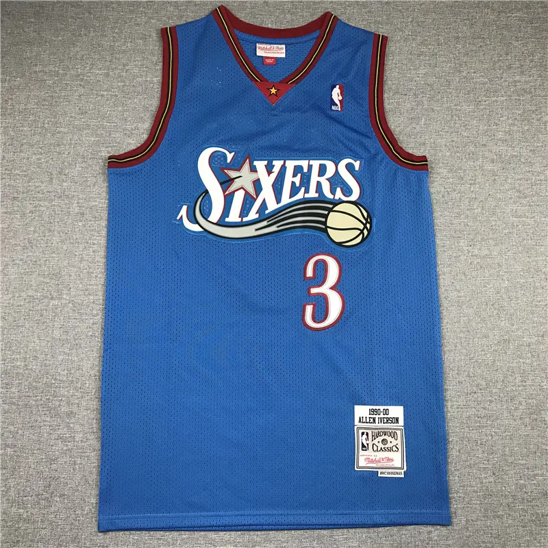 Camiseta Allen Iverson #3 Philadelphia 76ers 1999/00 Azul Retro