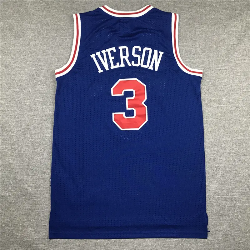 Camiseta Allen Iverson #3 Philadelphia 76ers Edición 10 Aniversario Azul