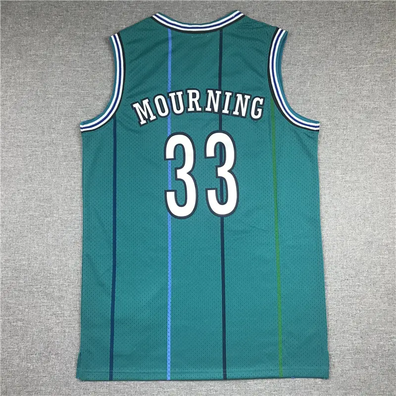 Camiseta Alonzo Mourning #33 Charlotte Hornets 1992/93 Verde