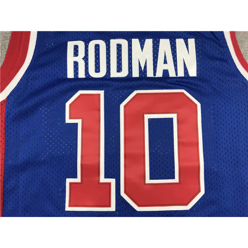 Camiseta Dennis Rodman #10 Detroit Pistons 1988/89 Azul Icon Clásico