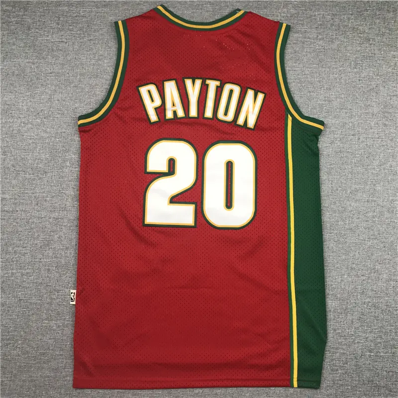 Camiseta Gary Payton #20 Seattle Super Sonics 1997/98 Rojo/Verde