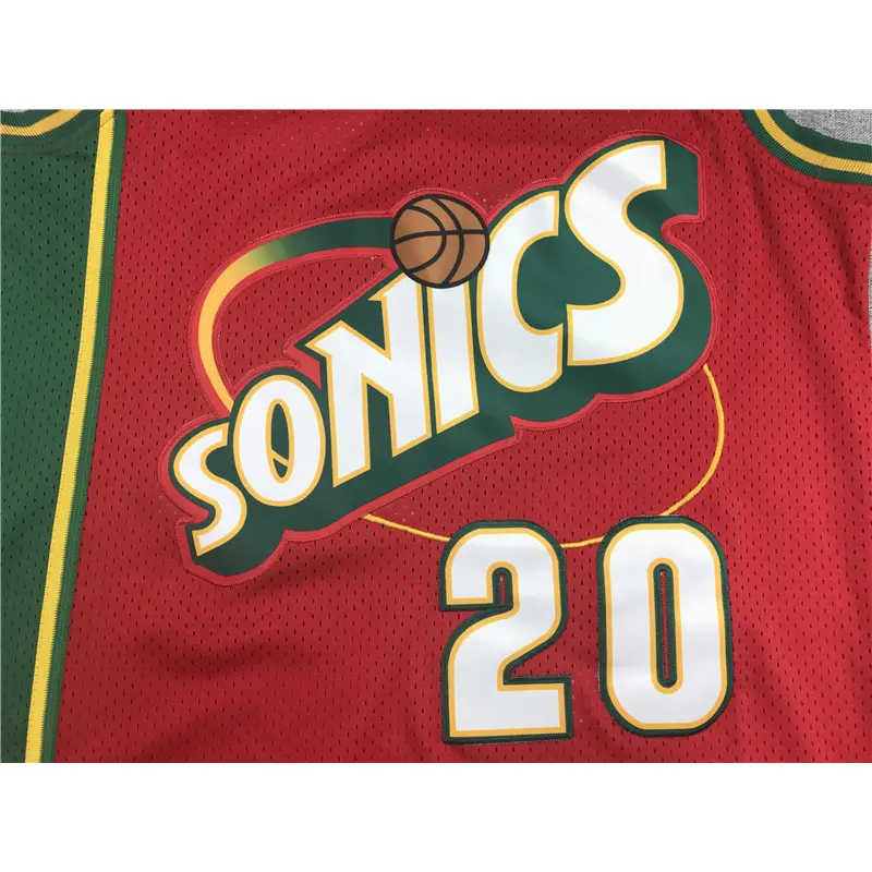 Camiseta Gary Payton #20 Seattle Super Sonics 1997/98 Rojo/Verde