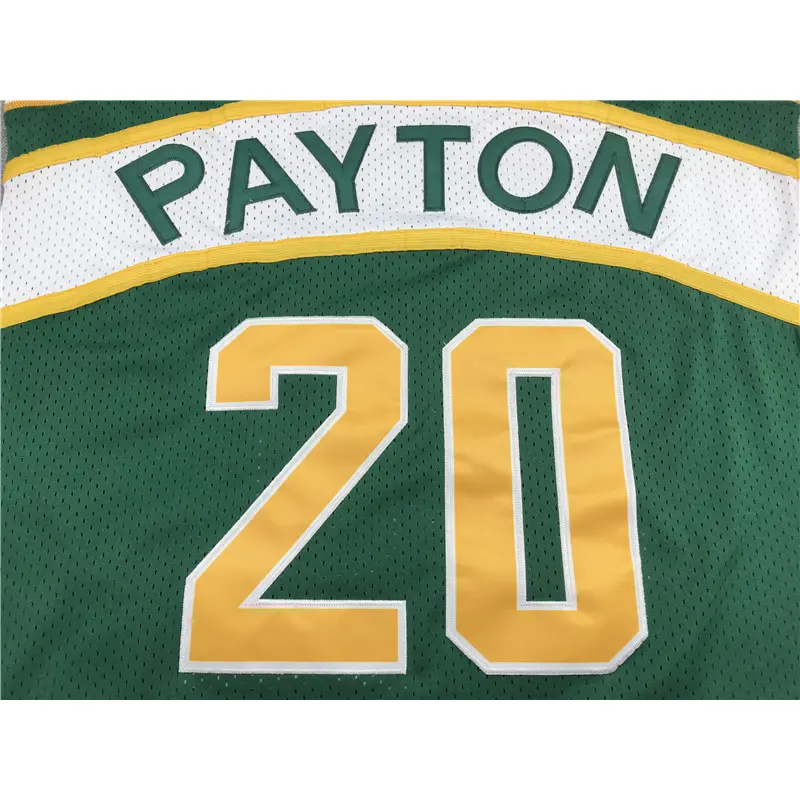 Camiseta Gary Payton #20 Seattle Super Sonics Verde/Blanco Retro
