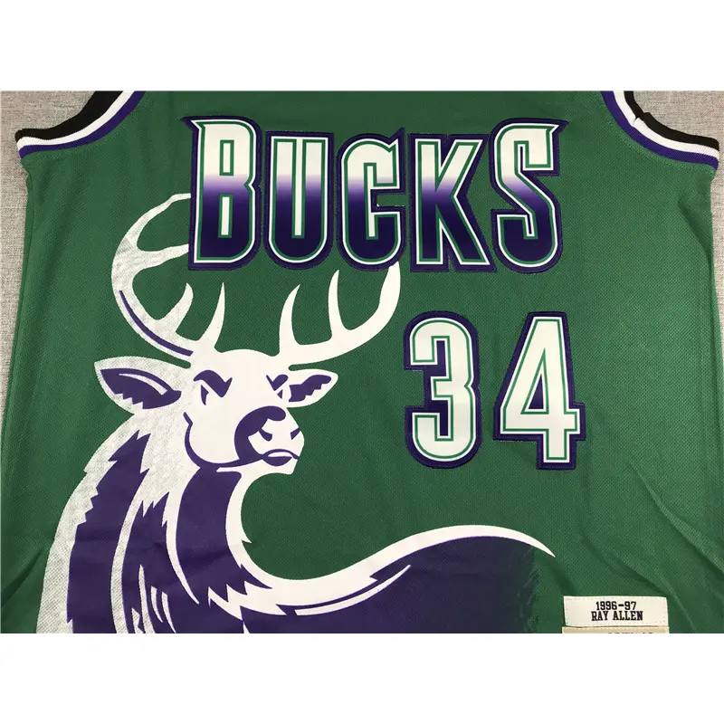 Camiseta Grayson Allen #34 Milwaukee Bucks 1996/97 Verde Icon Oro