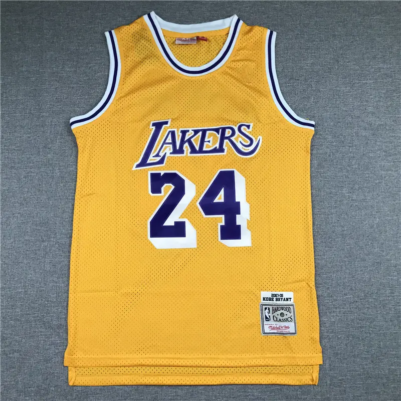 Camiseta Kobe Bryant #24 Los Angeles Lakers 2007/08 Amarillo Icon Oro