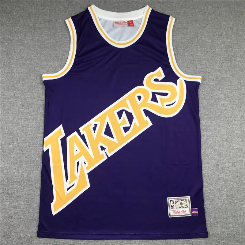 Camiseta Kobe Bryant #24 Los Angeles Lakers Morado Estampado Mitchell & Ness