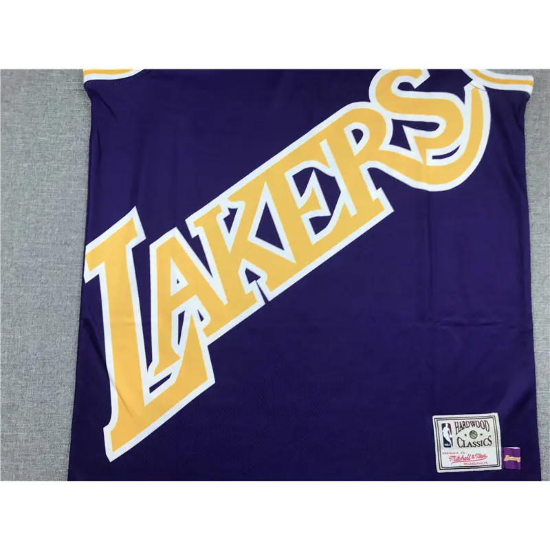Camiseta Kobe Bryant #24 Los Angeles Lakers Morado Estampado Mitchell & Ness