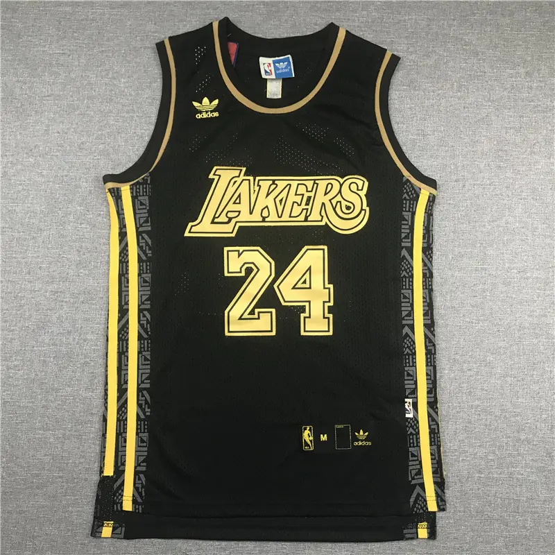 Camiseta Kobe Bryant #24 Los Angeles Lakers Negro/Oro