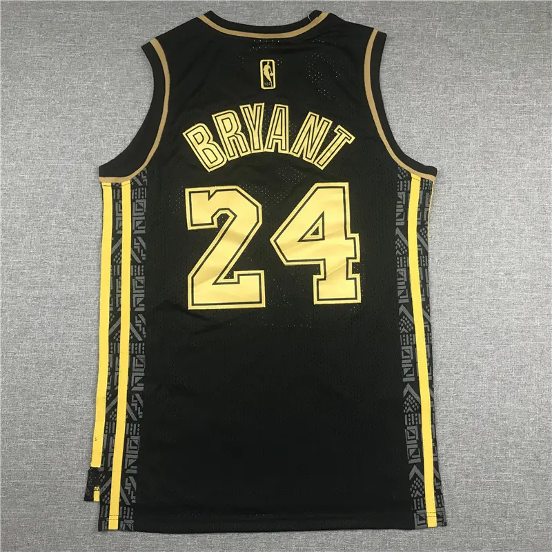 Camiseta Kobe Bryant #24 Los Angeles Lakers Negro/Oro