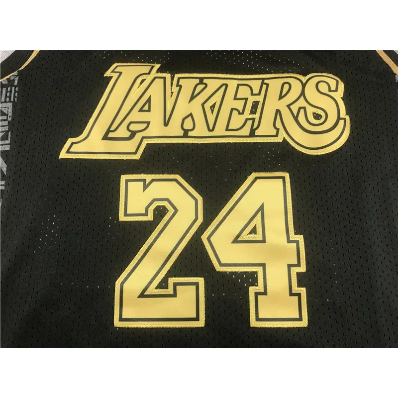 Camiseta Kobe Bryant #24 Los Angeles Lakers Negro/Oro