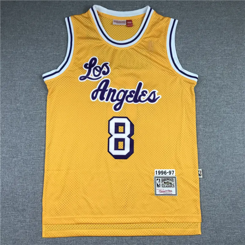 Camiseta Kobe Bryant #8 Los Angeles Lakers 1996/97 Amarillo Icon Oro
