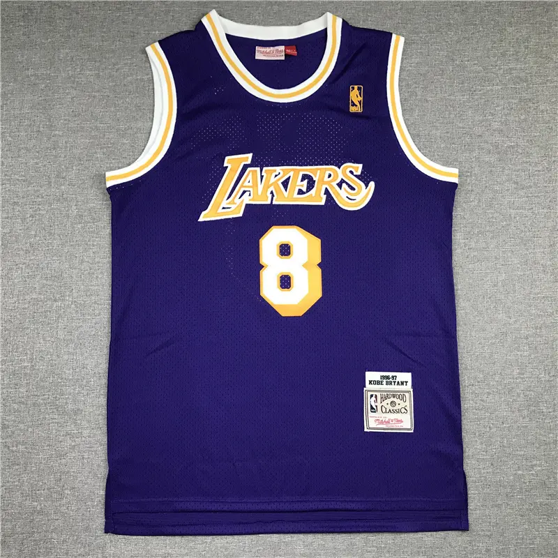 Camiseta Kobe Bryant #8 Los Angeles Lakers 1996/97 Morado Retro Icon Oro
