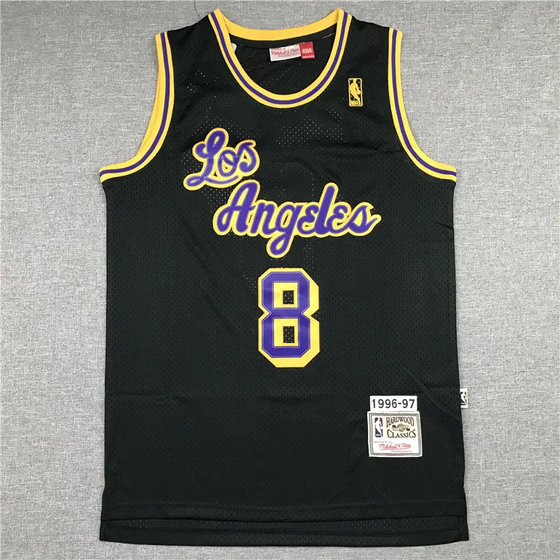Camiseta Kobe Bryant #8 Los Angeles Lakers 1996/97 Negro Retro Icon Oro