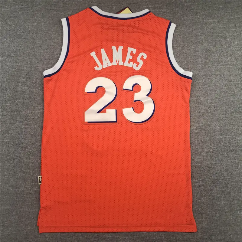 Camiseta LeBron James #23 Cleveland Cavaliers Naranja Retro