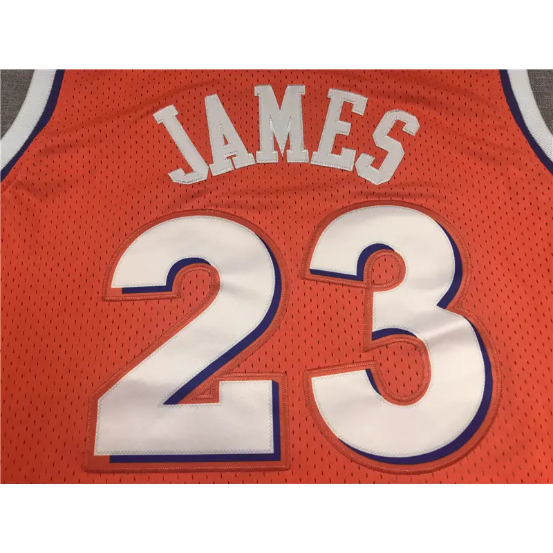 Camiseta LeBron James #23 Cleveland Cavaliers Naranja Retro