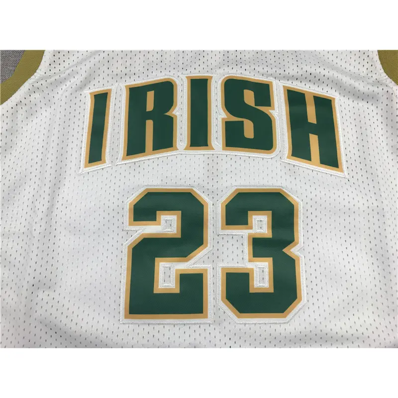 Camiseta LeBron James #23 Irish De Secundaria Blanco