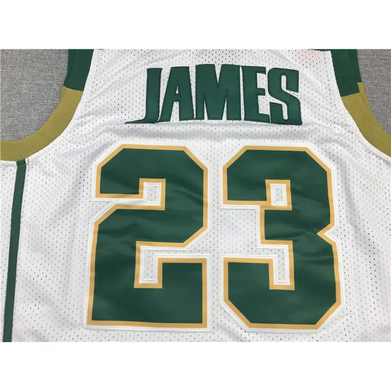 Camiseta LeBron James #23 Irish De Secundaria Blanco